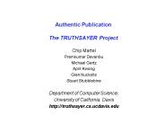 Authentic Publication The TRUTHSAYER Project