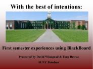 With the best of intentions: