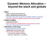 Dynamic Memory Allocation 