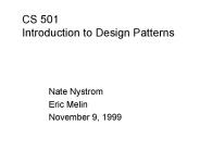 CS 501 Introduction to Design Patterns