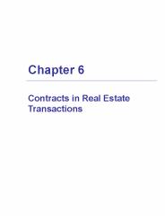 Contracts in Real Estate Transactions