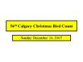 56th Calgary Christmas Bird Count PowerPoint PPT Presentation