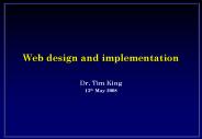 Web design and implementation