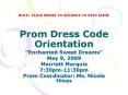 Prom Dress Code Orientation PowerPoint PPT Presentation