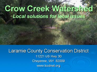 Crow Creek Watershed