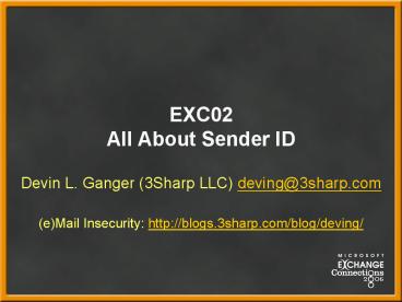 EXC02 All About Sender ID