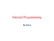 Internet Programming