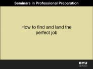Seminars in Professional Preparation