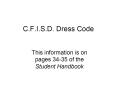 C.F.I.S.D. Dress Code PowerPoint PPT Presentation