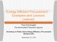 Energy Efficient Procurement  PowerPoint PPT Presentation
