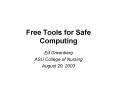 Free Tools for Safe Computing PowerPoint PPT Presentation