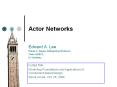 Actor Networks PowerPoint PPT Presentation