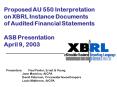 Proposed AU 550 Interpretation on XBRL Instance Documents of Audited Financial Statements ASB Presen PowerPoint PPT Presentation