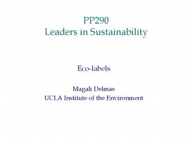 PP290 Leaders in Sustainability