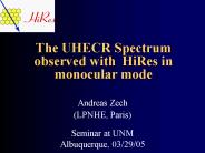 The UHECR Spectrum observed with HiRes in monocular mode
