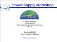 Power Supply Workshop PowerPoint PPT Presentation