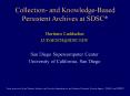 Collection and KnowledgeBased Persistent Archives at SDSC PowerPoint PPT Presentation