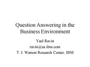 Question Answering in the Business Environment