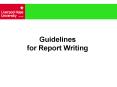 Guidelines for Report Writing PowerPoint PPT Presentation