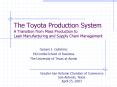 The Toyota Production System A Transition from Mass Production to Lean Manufacturing and Supply Chai PowerPoint PPT Presentation