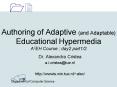 Authoring of Adaptive and Adaptable Educational Hypermedia A3EH Course day2 part12 PowerPoint PPT Presentation
