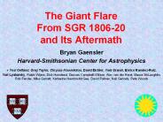 The Giant Flare From SGR 1806-20 and Its Aftermath