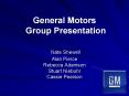 General Motors Group Presentation Nate Shewell Alan Pierce Rebecca Adamson Stuart Niebuhr Cassie Pea PowerPoint PPT Presentation