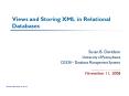Views and Storing XML in Relational Databases PowerPoint PPT Presentation