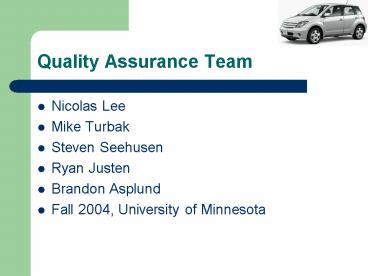Quality Assurance Team