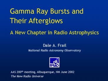 A New Chapter in Radio Astrophysics