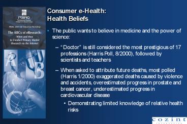 Consumer eHealth: Health Beliefs