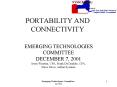 PORTABILITY AND CONNECTIVITY PowerPoint PPT Presentation