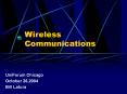 Wireless Communications PowerPoint PPT Presentation