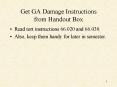 Get GA Damage Instructions from Handout Box PowerPoint PPT Presentation