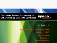 Discoverer Portlets for Sharing 11i OM