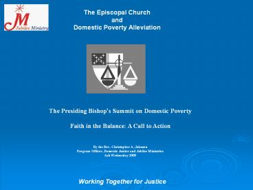 The Episcopal Church and Domestic Poverty Alleviation