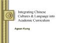 Integrating Chinese Cultures PowerPoint PPT Presentation