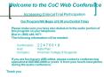 Welcome to the CoC Web Conference PowerPoint PPT Presentation