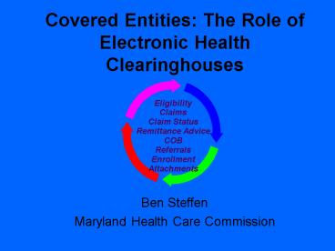 Covered Entities: The Role of Electronic Health Clearinghouses