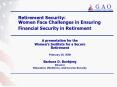 ... on Women and Retirement ... The possible effect o PowerPoint PPT Presentation