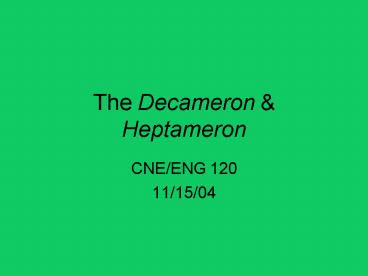 The Decameron