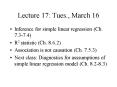 Lecture 17: Tues., March 16 PowerPoint PPT Presentation
