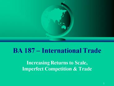 BA 187 International Trade