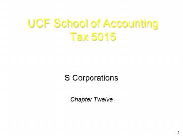 UCF School of Accounting Tax 5015