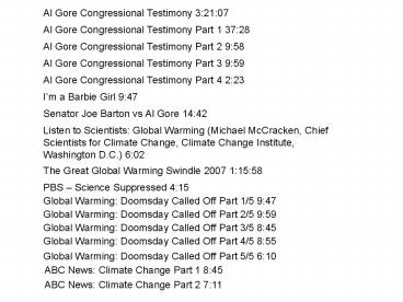 Al Gore Congressional Testimony 3:21:07