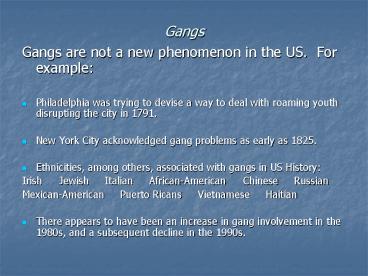 Gangs