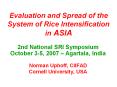 Evaluation and Spread of the System of Rice Intensificatio PowerPoint PPT Presentation