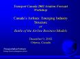 Transport Canada 2002 Aviation Forecast Workshop Canadas Airlines: Emerging Industry Structure or Ba PowerPoint PPT Presentation