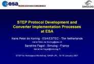 STEP Protocol Development and Converter Implementation Processes at ESA