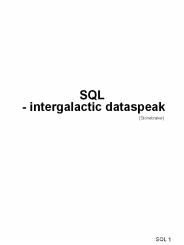 SQL - intergalactic dataspeak